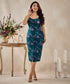 Body Hugging Printed Green Dress